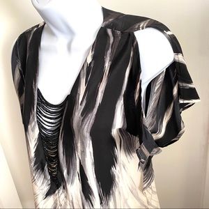 🎉Host Pick 🎉Stunning Akiko Silk Beaded Plunge V Blouse XS NWOT